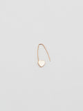 Unclasped Rose Gold Heart Safety Pin pictured on grey background.