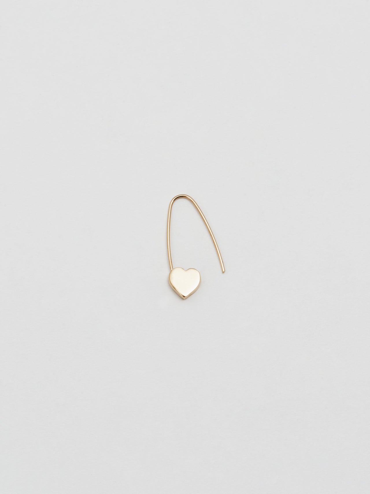 Heart Safety Pin Earring