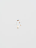 Mini Triangle Safety Pin Earring in Rose Gold, light grey background.