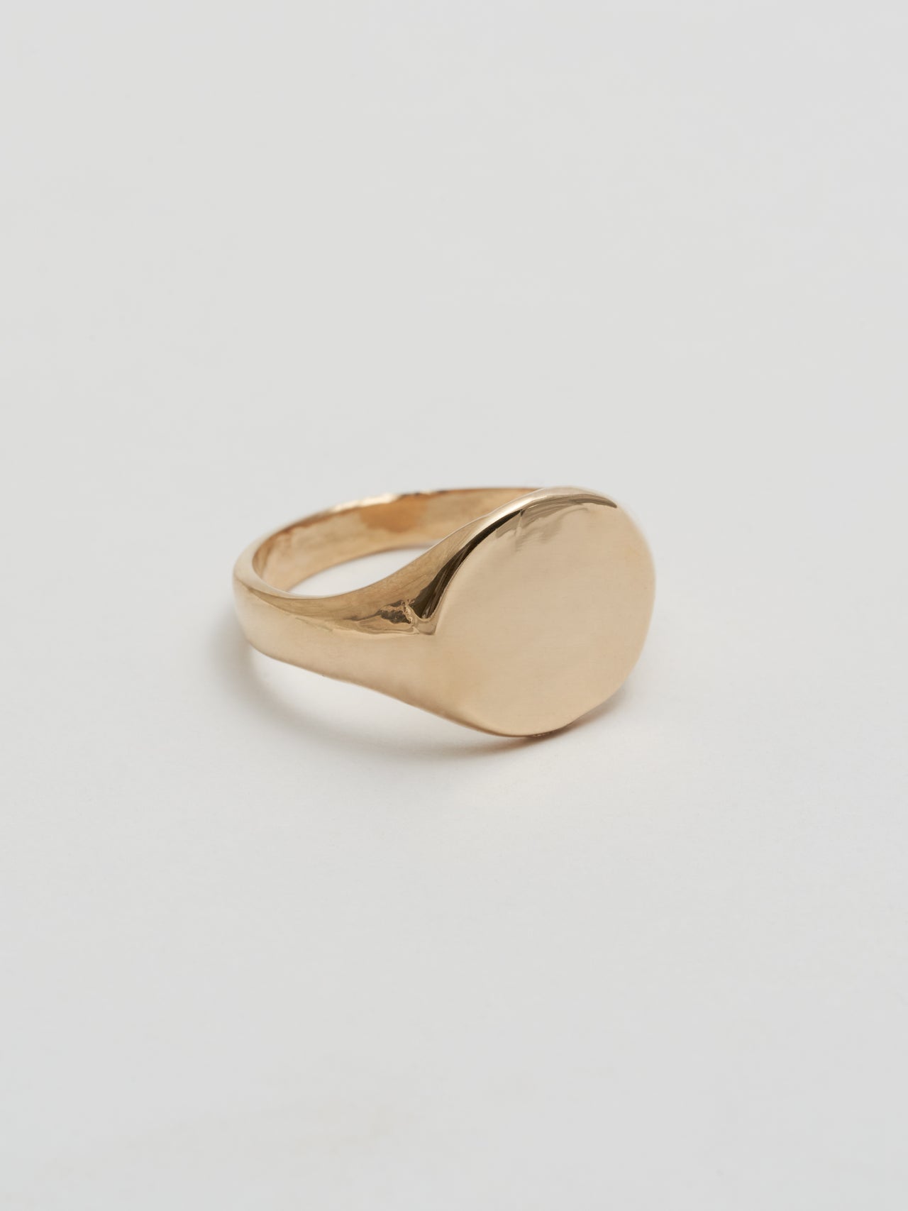 Side Shot of Baby Signet Ring: 14Kt Yellow Gold Signet Ring ID Signet with a 10mm Diameter