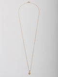 10Kt Yellow Gold Heart Necklace with Yellow CZ pictured on light grey background.