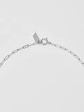 Picture of Sterling Silver Lightweight Long Link Chain spring clasp closure and logo tag.