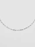 Close up picture of the Sterling Silver Lightweight Long Link Chain pictured on light grey background. 