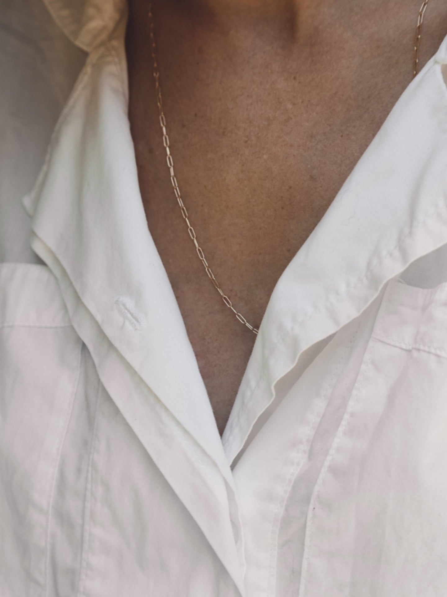 Long Link Chain Necklace shot on model