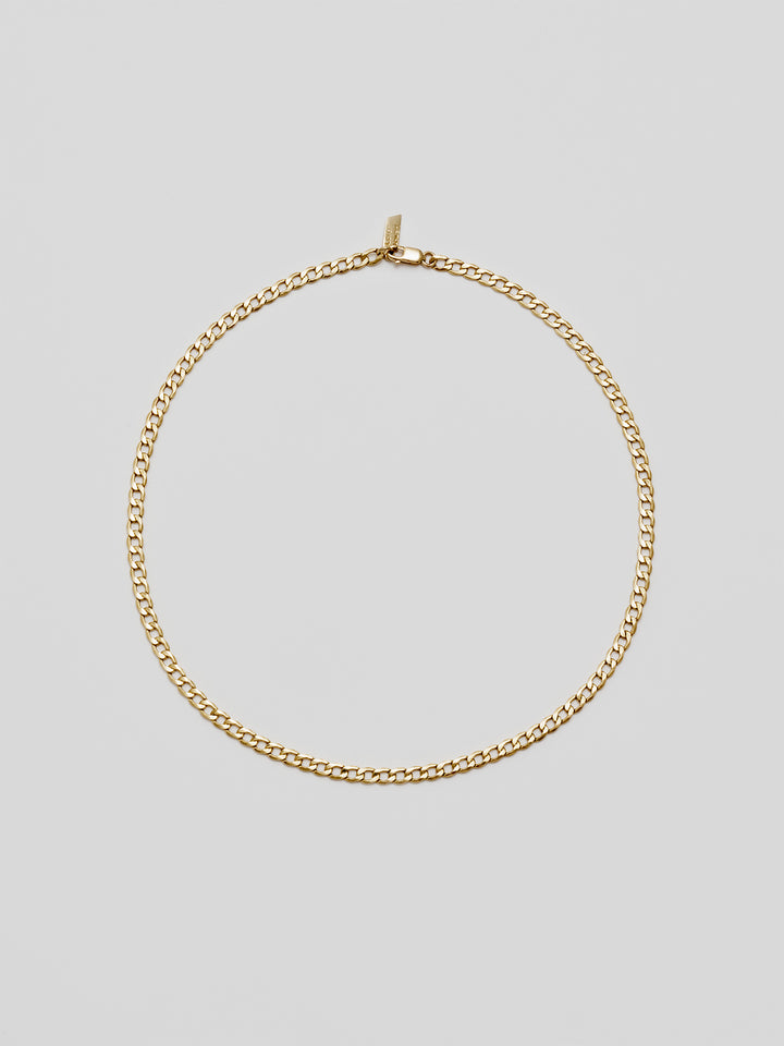 14Kt Yellow Gold Curb Chain Necklace 13" length