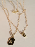 Padlock Pendant Necklace with engraving: "A"