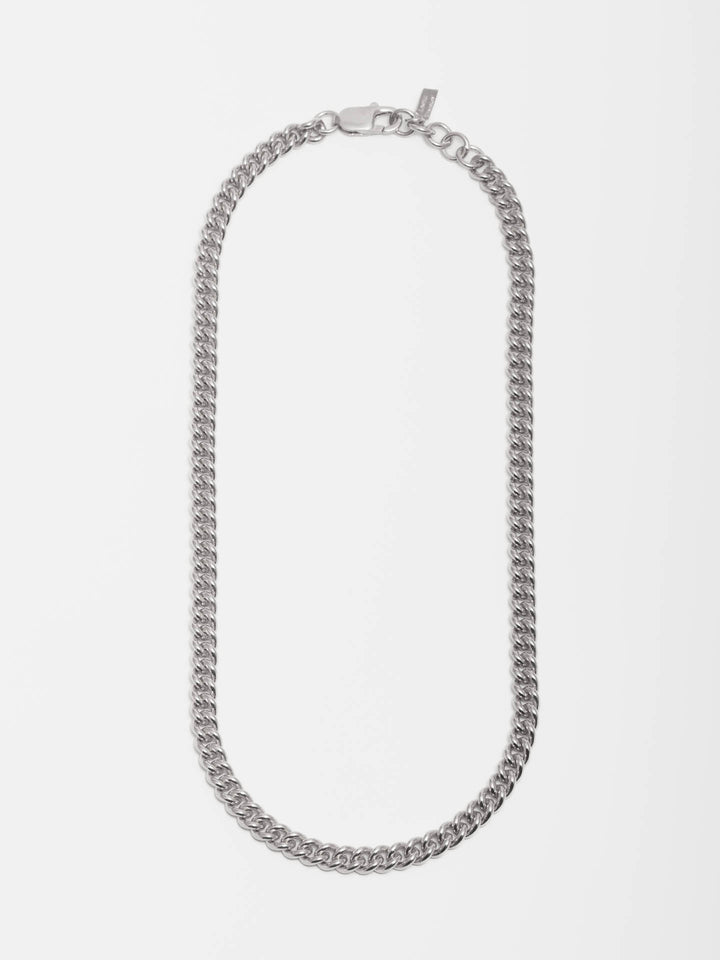 Product shot of the Sterling Silver Petite Industrial Curb Chain Necklace