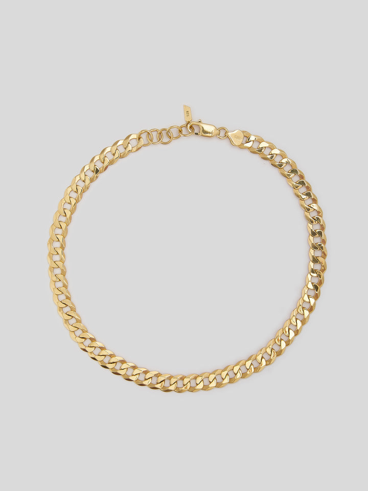 Flat Curb Chain: 14Kt Yellow Gold Vermeil Flat Curb Chain