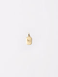 10kt yellow gold octagonal ID pendant with engraving: "Paz" with an olive branch