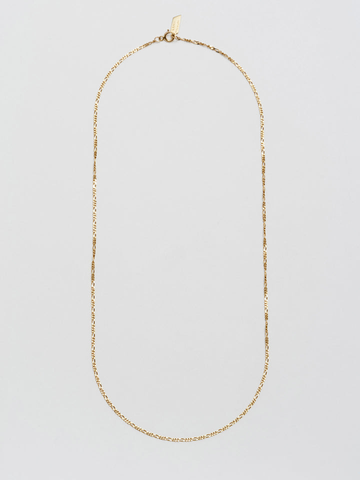 Baby Fig Chain Necklace: 14kt Yellow Gold Figaro Chain