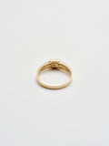 Back Shot of Mini Square ID Ring: 14kt Yellow Gold Ring with a 5mm Square ID Face and a 3.5mm to 2mm Tapered Band