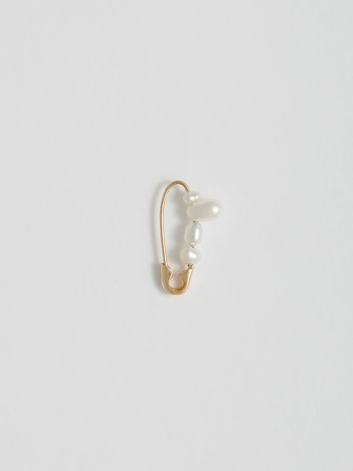 Safety pin earrings pearl Clearance