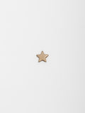 14kt Yellow Gold Mini Star Stud pictured on light grey background. 