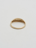 Backside angle product shot of Dome Ring (Shiny 14KT Yellow Gold Dome Ring with a 5.3mm to 1.9mm Tapered Width) shot on white background