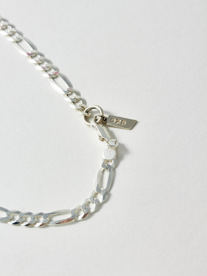 Close up of clasp on Sterling Silver XL Figaro Chain