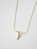 Product image of yellow gold megaphone planned parenthood necklace on white background