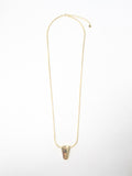 Product image of yellow gold megaphone planned parenthood necklace on white background